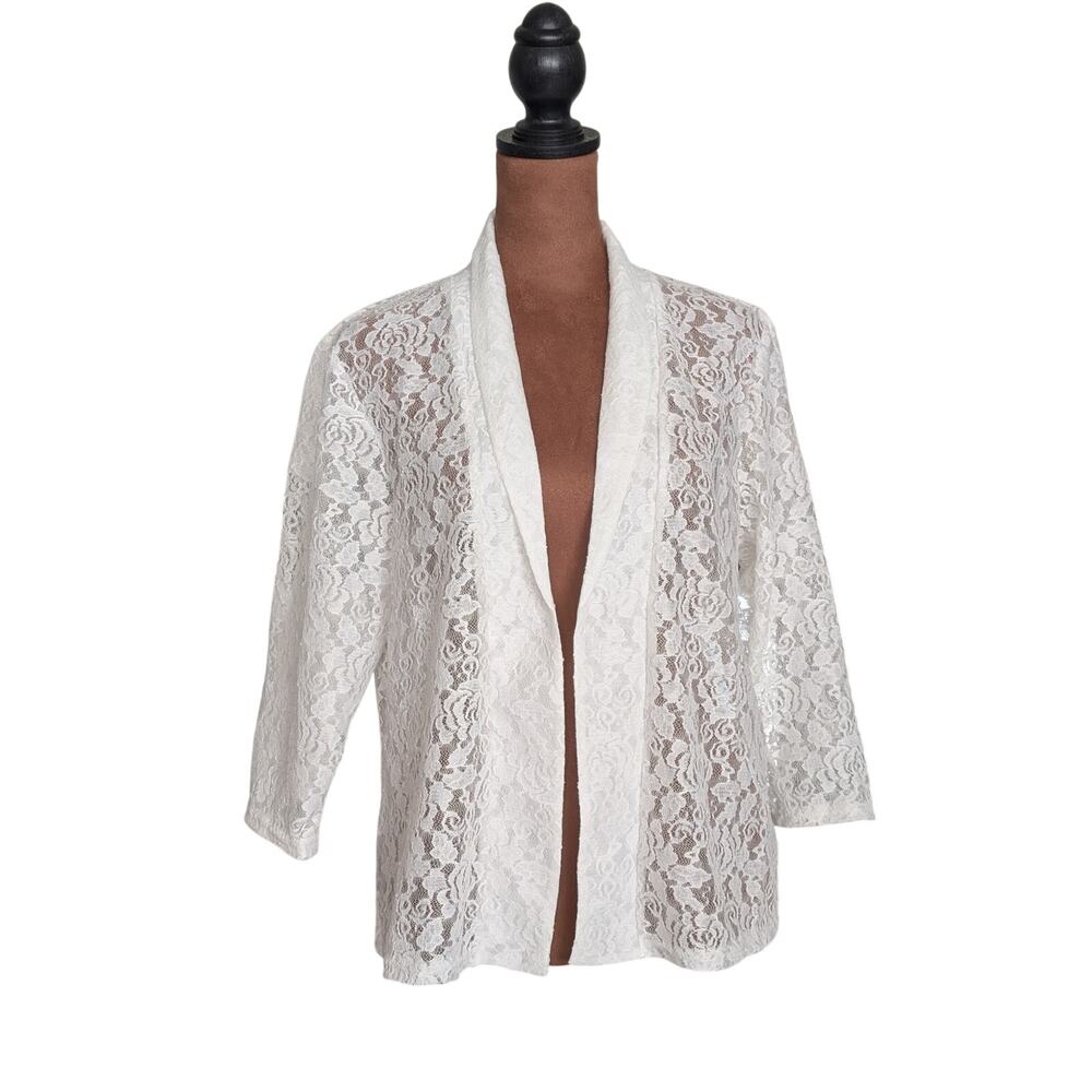 Vntg Lace Blazer Cardigan Kimono  Romantic Boho Fairycore, Layering Sz. M
